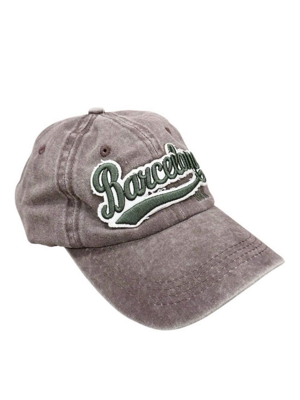 NWT Brown Acid-Wash Baseball Cap with ‘Barcelona’ embroidered lettering